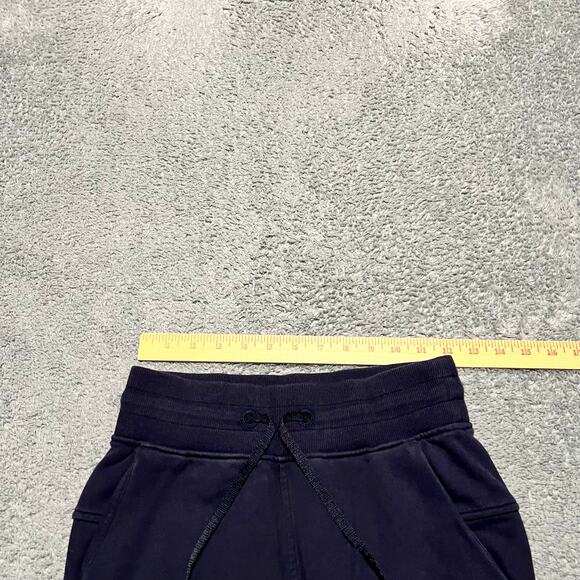 Lululemon Warm Down Jogger Pants Womens 2 7/8 Blue Cotton Terry Sweatpants - Picture 6 of 8